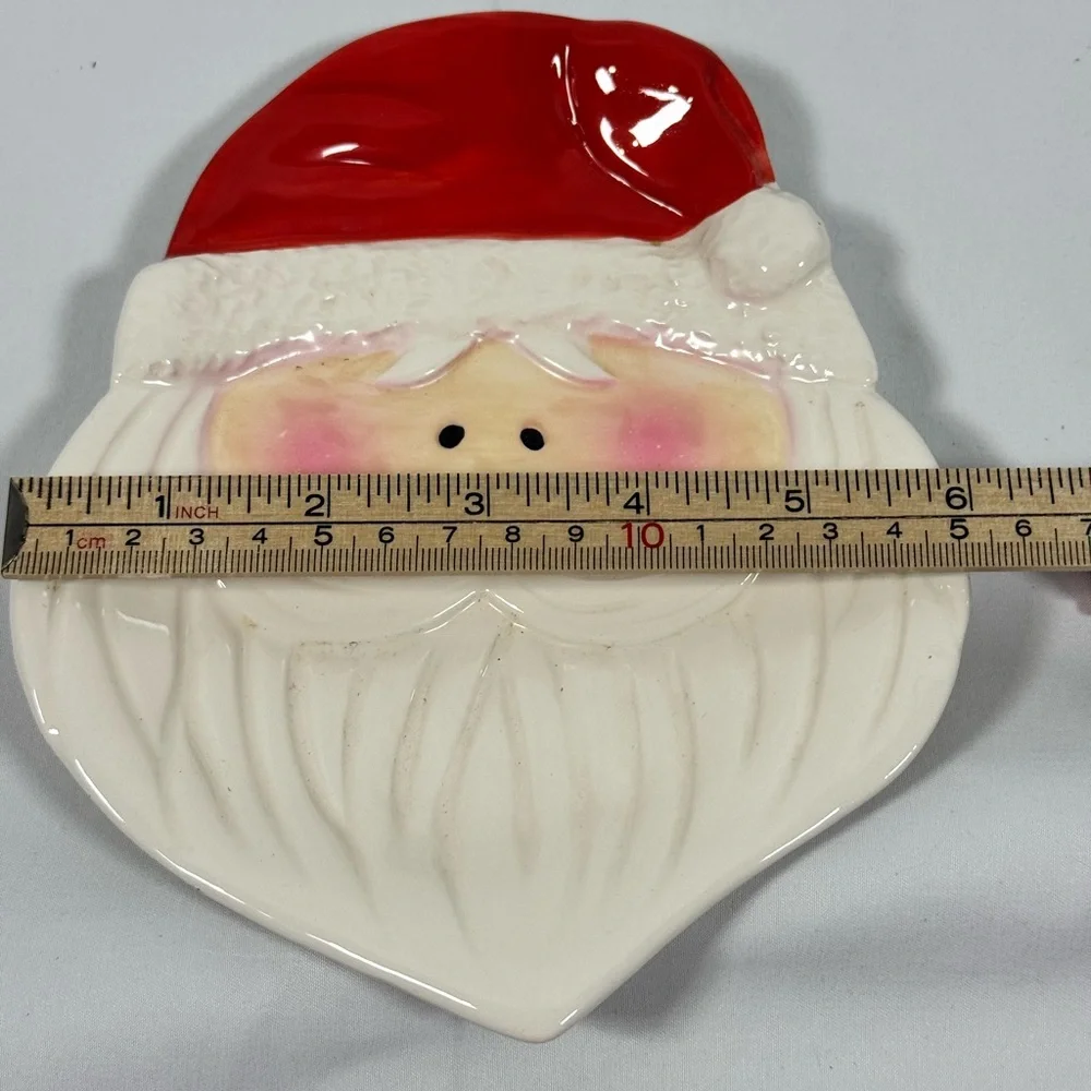 Vintage Santa Claus Ceramic Christmas Plate
